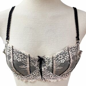 Coquette Dark Romance ELLE MACPHERSON INTIMATES Lace Bra SZ 36B Style E72-261